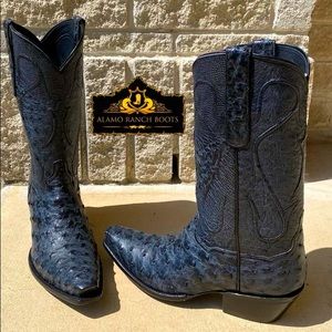 Custom full quill authentic ostrich boots
